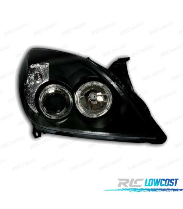 FARÓIS FRONTAIS ANGEL EYES PARA OPEL VECTRA C 05-08 E OPEL SIGNUM 05-08 FUNDO PRETO