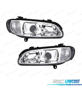 FARÓIS FRONTAIS PARA OPEL OMEGA B 94-99 FUNDO CROMADO