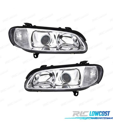FARÓIS FRONTAIS PARA OPEL OMEGA B 94-99 FUNDO CROMADO