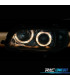 FARÓIS FRONTAIS ANGEL EYES PARA OPEL OMEGA B 94-99 FUNDO PRETO