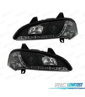 FARÓIS FRONTAIS LUZ DIURNA LED PARA OPEL TIGRA 94- FUNDO PRETO