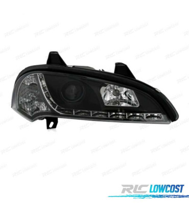 FARÓIS FRONTAIS LUZ DIURNA LED PARA OPEL TIGRA 94- FUNDO PRETO