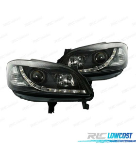 FARÓIS FRONTAIS LUZ DIURNA LED PARA OPEL ZAFIRA 99-05 PRETO