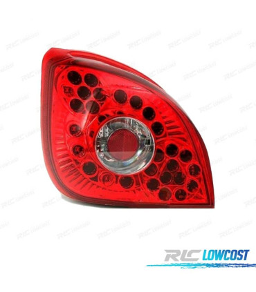 FAROLINS TRASEIROS LED PARA FORD FIESTA MK4 96-02 VERMELHO CROMADO