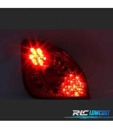FAROLINS TRASEIROS LED PARA FORD FIESTA MK4 96-02 VERMELHO CROMADO