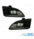 FARÓIS FRONTAIS PARA FORD FOCUS MK2 LUZ DIURNA LED 5W FUNDO PRETO