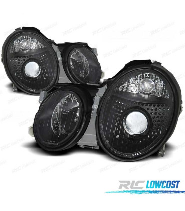 FARÓIS FRONTAIS MERCEDES CLASSE CLK W208 98-02 LUPA FUNDO NEGRO