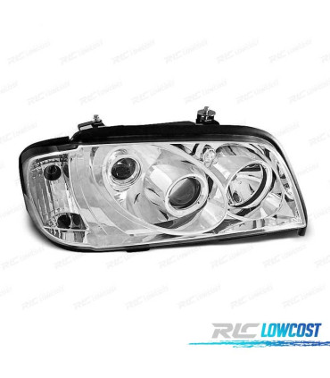 FARÓIS FRONTAIS + PISCAS PARA MERCEDES W202. 93-00 FUNDO CROMADO