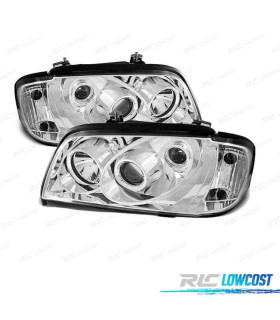 FARÓIS FRONTAIS + PISCAS PARA MERCEDES W202. 93-00 FUNDO CROMADO
