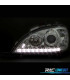 FARÓIS FRONTAIS LED LUZ DIURNA PARA MERCEDES ML W163- 98-01. FUNDO CROMADO