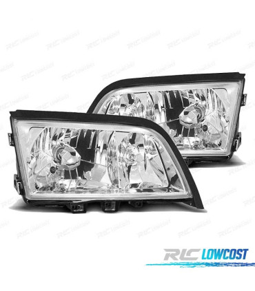 FARÓIS FRONTAIS MERCEDES W202 93-00 FUNDO CROMADO