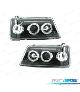 FARÓIS FRONTAIS ANGEL EYES PARA PEUGEOT 205 90++. FUNDO PRETO