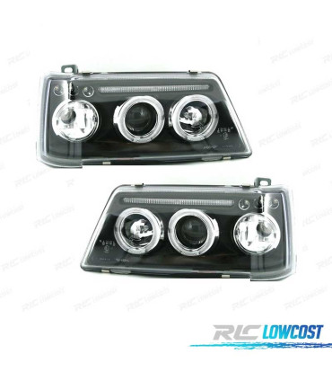 FARÓIS FRONTAIS ANGEL EYES PARA PEUGEOT 205 90++. FUNDO PRETO
