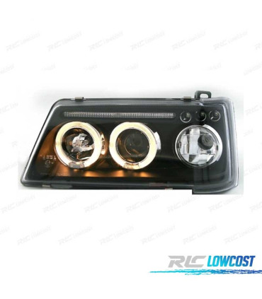 FARÓIS FRONTAIS ANGEL EYES PARA PEUGEOT 205 90++. FUNDO PRETO