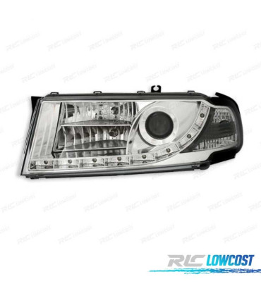 FARÓIS FRONTAIS LUZ DIURNA OCTAVIA 01-04. FUNDO CROMADO