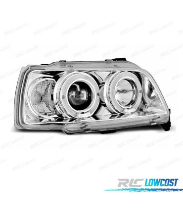 FAROIS FRONTAIS RENAULT CLIO 90-95 ANGEL EYES FUNDO CROMADO
