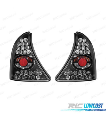 FAROLINS TRASEIROS RENAULT CLIO 98-01 LED FUNDO PRETO