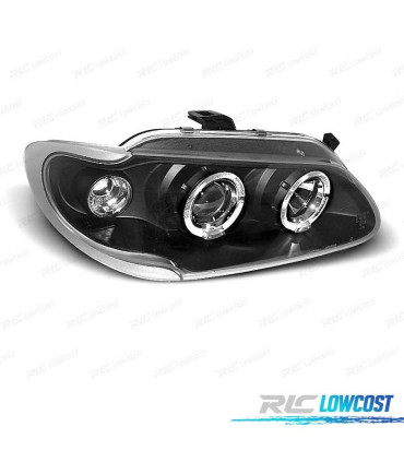 FARÓIS FRONTAIS RENAULT MEGANE 96-99 ANGEL EYES FUNDO PRETO