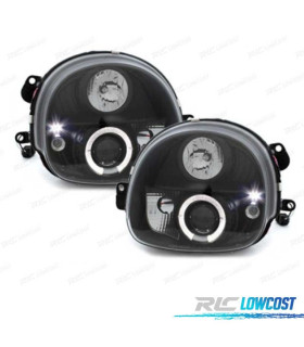 FARÓIS FRONTAIS RENAULT TWINGO 93-07 ANGEL EYES FUNDO PRETO