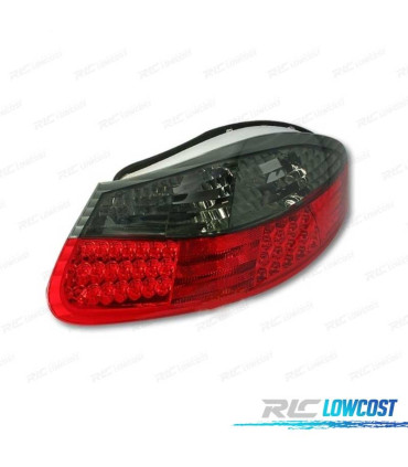 FAROLINS TRASEIROS PORSCHE BOXSTER 986 96-04 LED VERMELHO FUMADO
