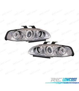 FARÓIS FRONTAIS HONDA CIVIC 92-95 ANGEL EYES FUNDO CROMADO