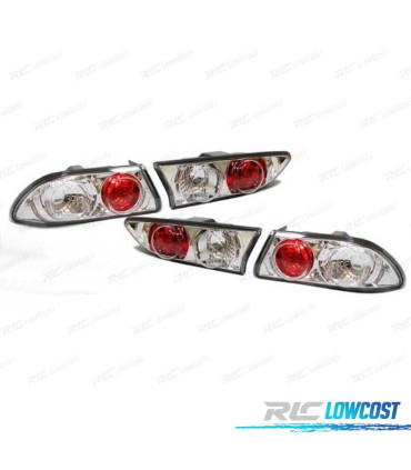 FAROLINS TRASEIROS ALFA ROMEO 156 97-03 FUNDO CROMADO