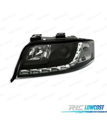 FARÓIS AUDI A6 4B 01-04 LUZ DIURNA LED FUNDO NEGRO