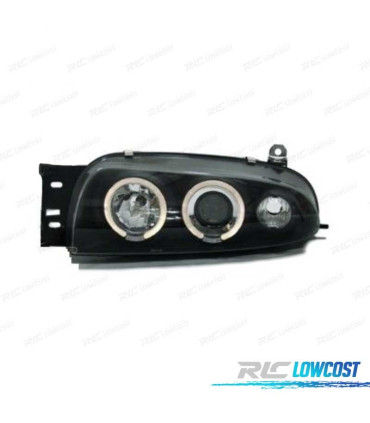 FARÓIS FORD FIESTA 95-99 ANGEL EYES FUNDO PRETO