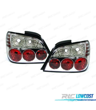FAROLINS TRASEIROS LED PARA SUBARU IMPREZA 08-12 VERMELHO CROMADO