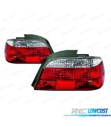 FAROLINS TRASEIROS BMW E38 94-01 VERMELHO BRANCO