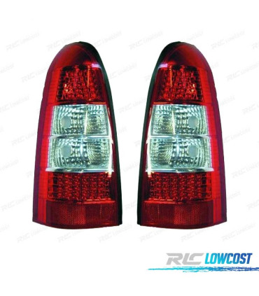 FAROLINS TRASEIROS LED OPEL ASTRA CARAVAN 97-04 VERMELHO BRANCO