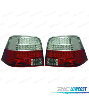 PILOTOS VOLKSWAGEN VW GOLF 4 97-03 LED VERMELHO CROMADO
