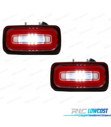 FAROLINS MERCEDES CLASSE G W463 LED FUNDO VERMELHO CROMADO