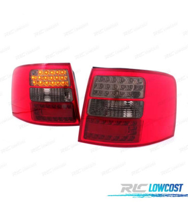 FAROLINS TRASEIROS LED PARA AUDI A6 4B AVANT 97-04 VERMELHO PRETO