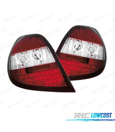 FAROLINS TRASEIROS LED RENAULT CLIO III 05-09 VERMELHO BRANCO