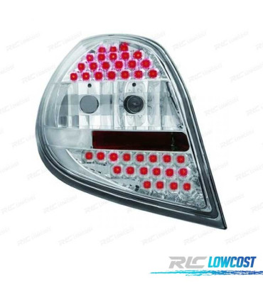 FAROLINS TRASEIROS LED RENAULT CLIO III 05-09 FUNDO CROMADO