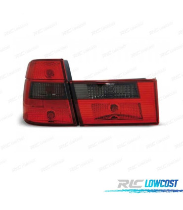 FAROLINS TRASEIROS BMW E34 TOURING 88-95 VERMELHO PRETO