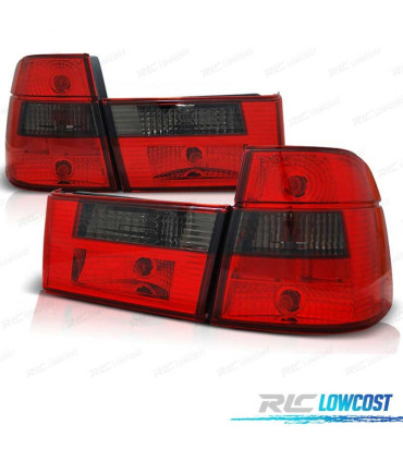 FAROLINS TRASEIROS BMW E34 TOURING 88-95 VERMELHO PRETO