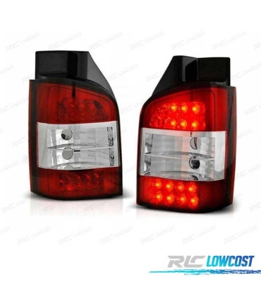 FAROLINS TRASEIROS LED PARA VOLKSWAGEN VW T5 1P 03-09 VERMELHO BRANCO