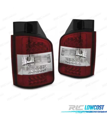 FAROLINS TRASEIROS LED PARA VOLKSWAGEN VW T5 1P 03-09 VERMELHO BRANCO