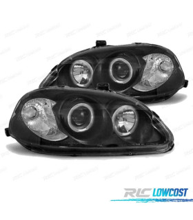 FARÓIS ANGEL EYES HONDA CIVIC 96-98 FUNDO PRETO