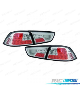 FAROLINS MITSUBISHI LANCER SEDAN 08- LED FUNDO CROMADO