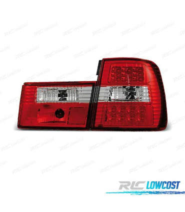 FAROLINS TRASEIROS LED BMW E34 88-95 VERMELHO BRANCO