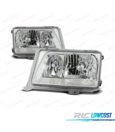 FARÓIS MERCEDES W124 93-95 FUNDO CROMADO