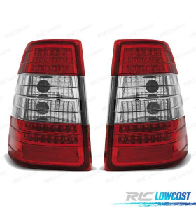 FAROLINS TRASEIROS LED MERCEDES E W124 KOMBI 85-95 VERMELHO CROMADO