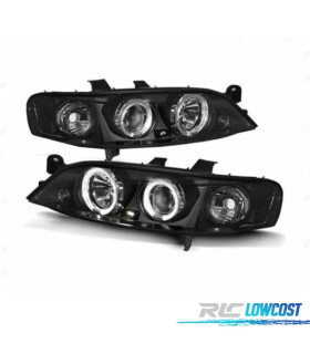 FARÓIS ANGEL EYES OPEL VECTRA B 99-02 FUNDO PRETO