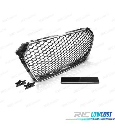 GRELHA AUDI A4 B9 15-19 LOOK RS CROMADO PRETO
