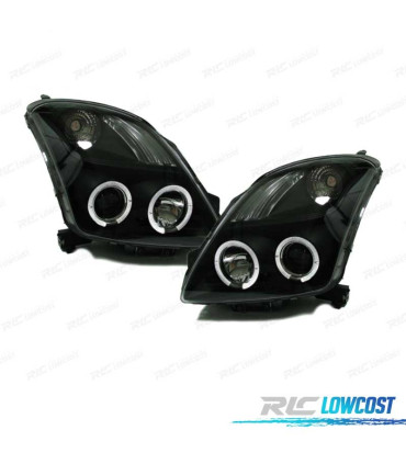 FARÓIS ANGEL EYES SUZUKI SWIFT 05-10 PRETO