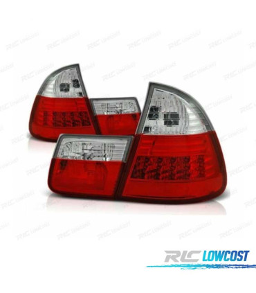 FAROLINS TRASEIROS BMW E46 TOURING 98-05 VERMELHO BRANCO