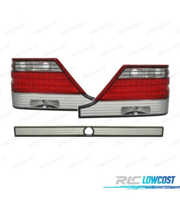 FAROLINS TRASEIROS LED MERCEDES S W140 94-98 VERMELHO BRANCO